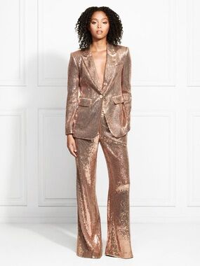 NWT Rachel Zoe Rose Gold Sequin Suit Set